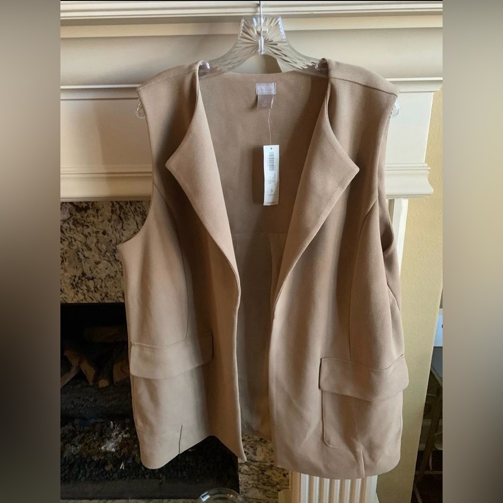 Chico's Black Label Knit Vest in Sycamore Size 3 XL NWTags Retail $199